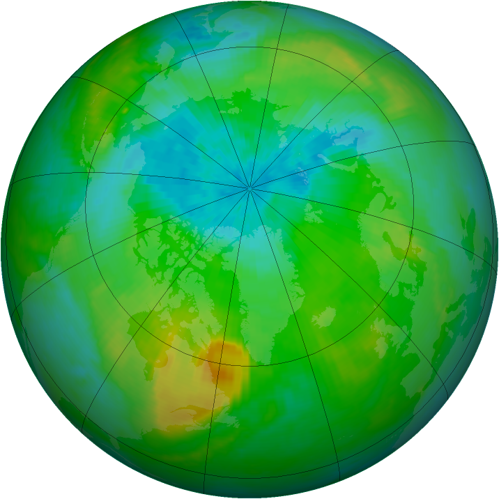 Arctic ozone map for 29 August 1982